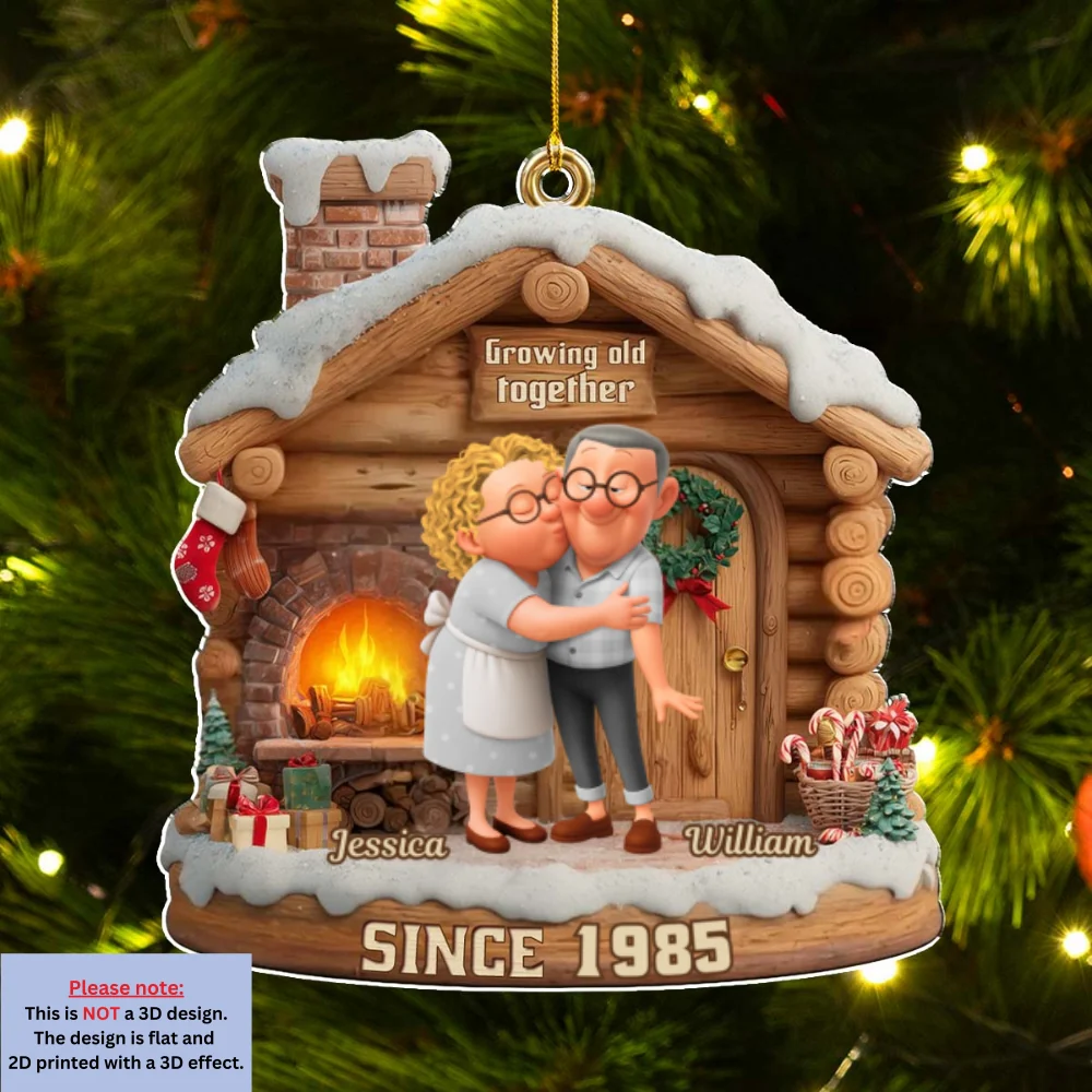 Growing Old Together Christmas - Personalized Custom Acrylic Ornament - Image 6