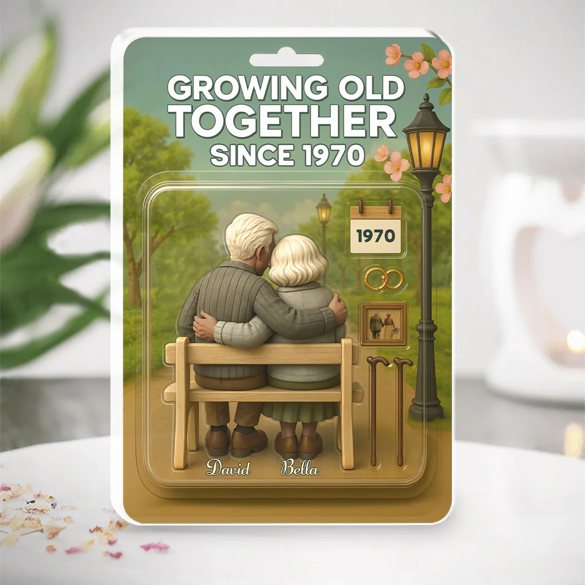 Growing Old Together Figure - Personalized Custom Acrylic Plaque - Image 5