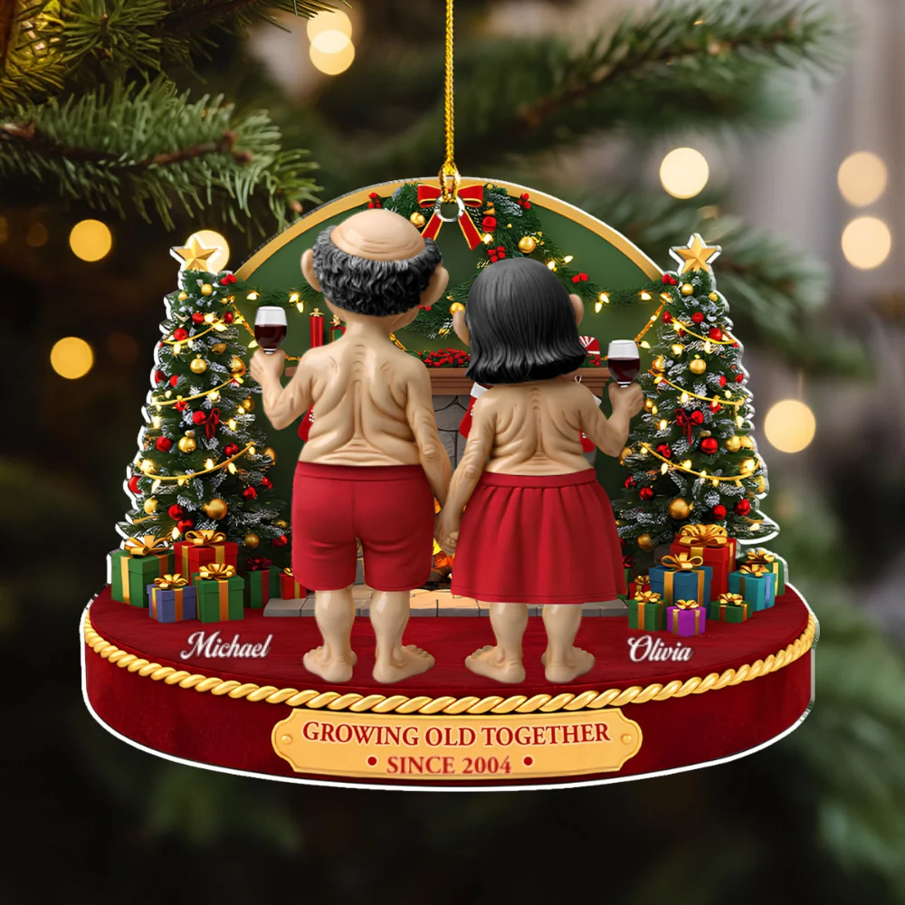 Growing Old Together Funny - Personalized Custom Acrylic Ornament - Image 6