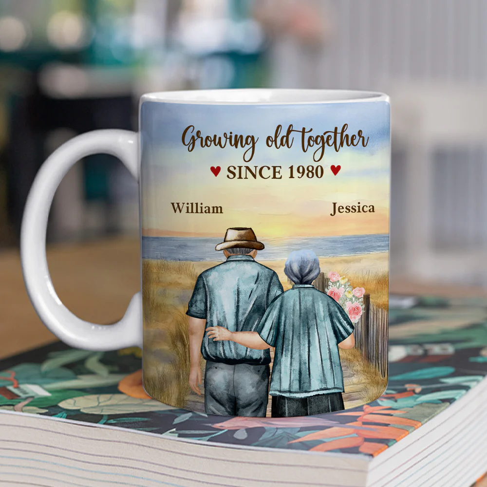Growing Old Together - Personalized Custom Coffee Mug - Image 2