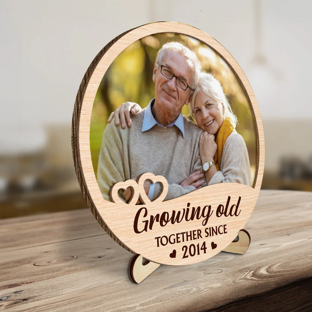 Growing Old Together - Personalized Custom Wooden Plaque - Image 2