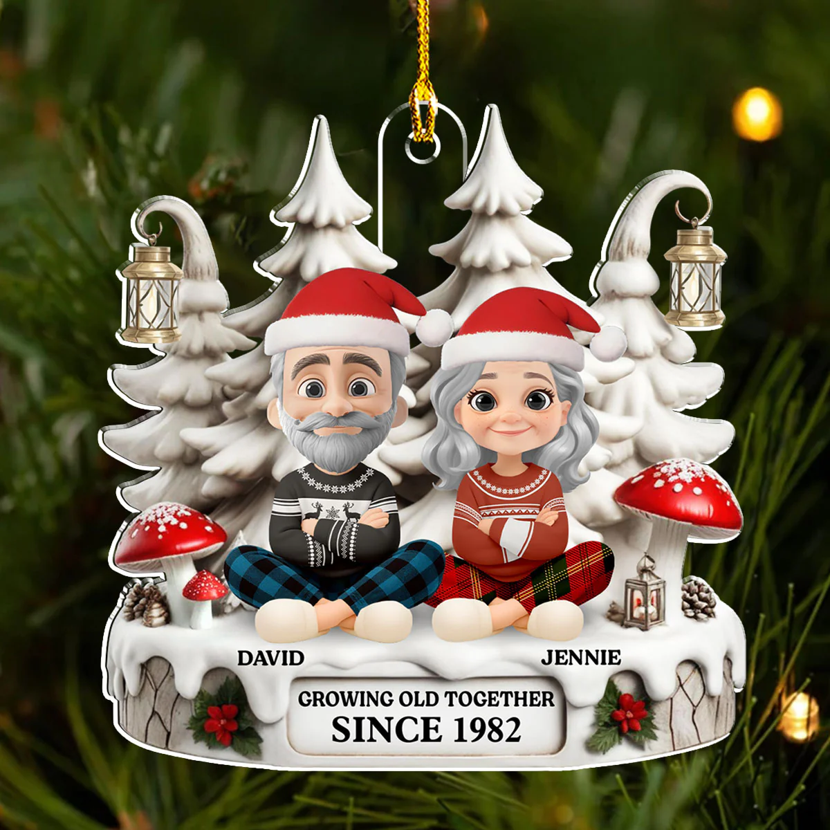Growing Old With You - Personalized Custom Acrylic Ornament - Image 2