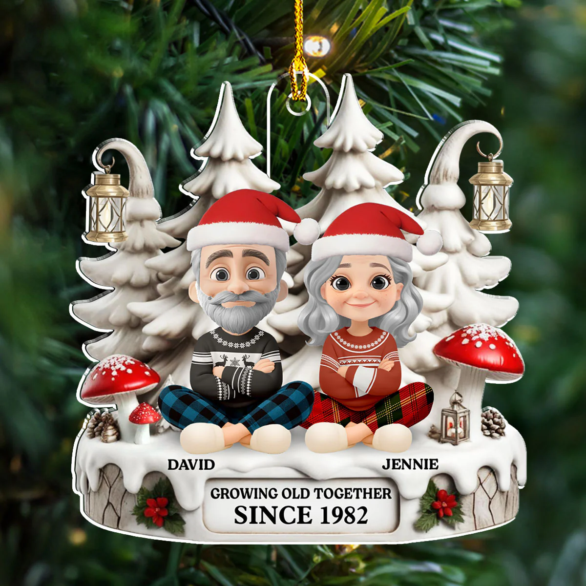 Growing Old With You - Personalized Custom Acrylic Ornament - Image 3