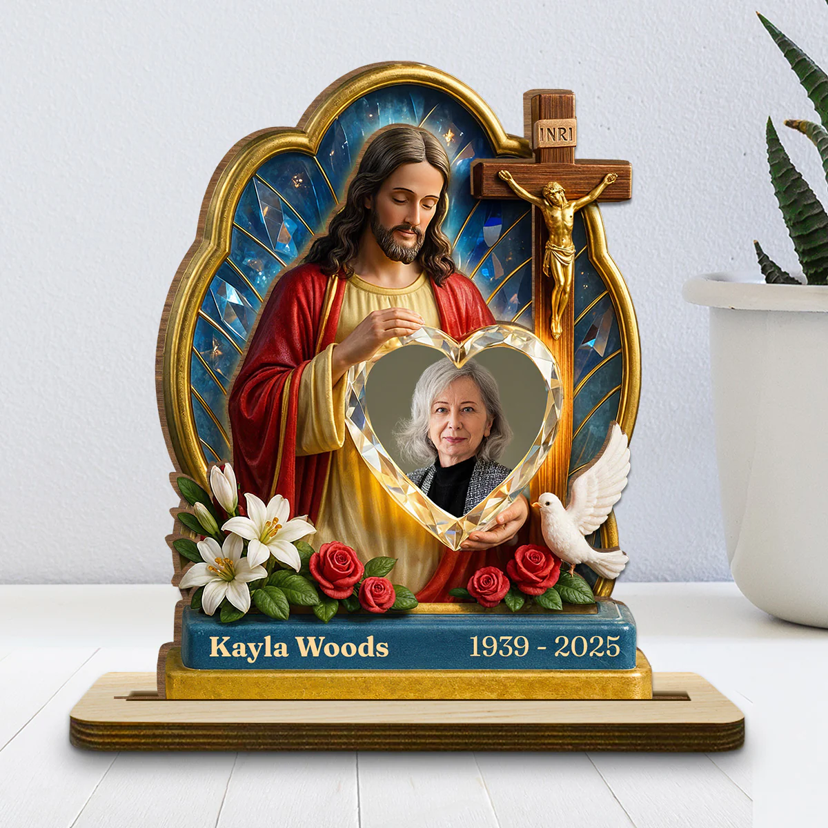 Guardian Of My Heart - Personalized Custom 2-Layer Wood Plaque With Flat Base - Image 2