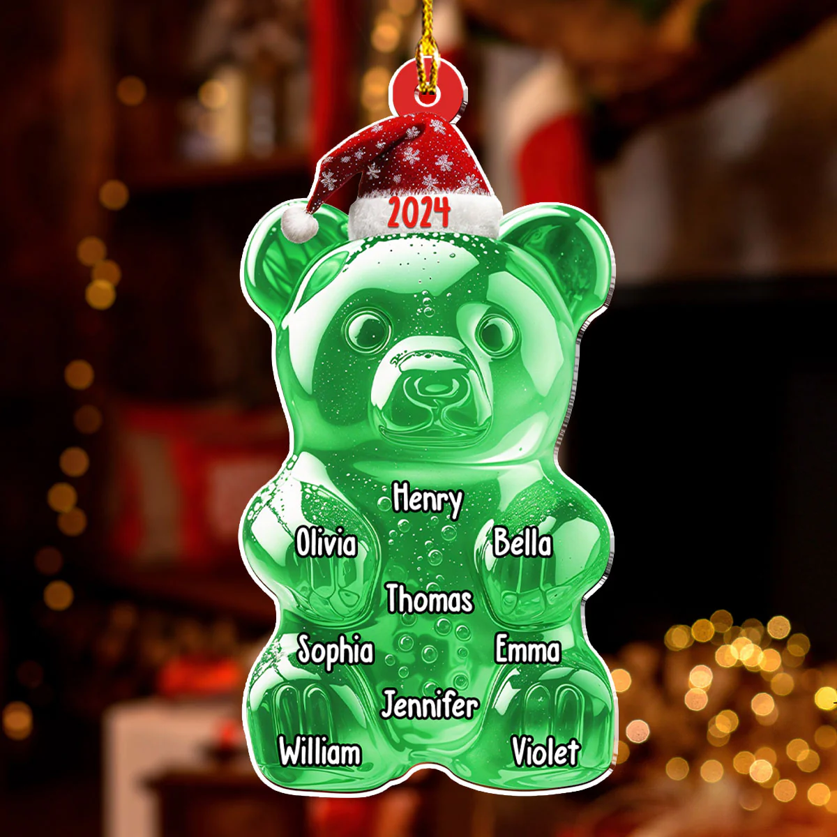 Gummy Bear Custom Family Name - Personalized Custom Acrylic Ornament - Image 4