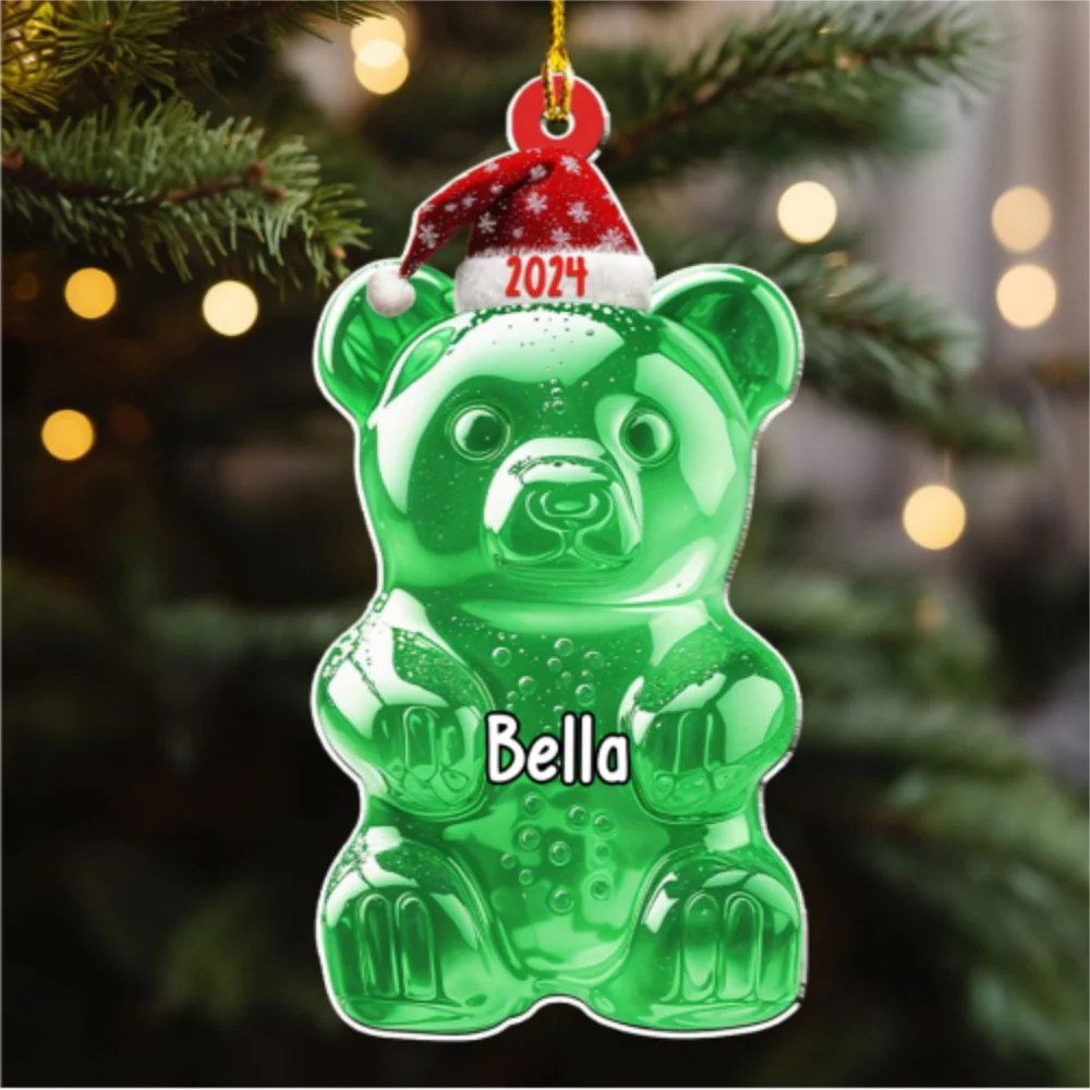 Gummy Bear Custom Family Name - Personalized Custom Acrylic Ornament - Image 5