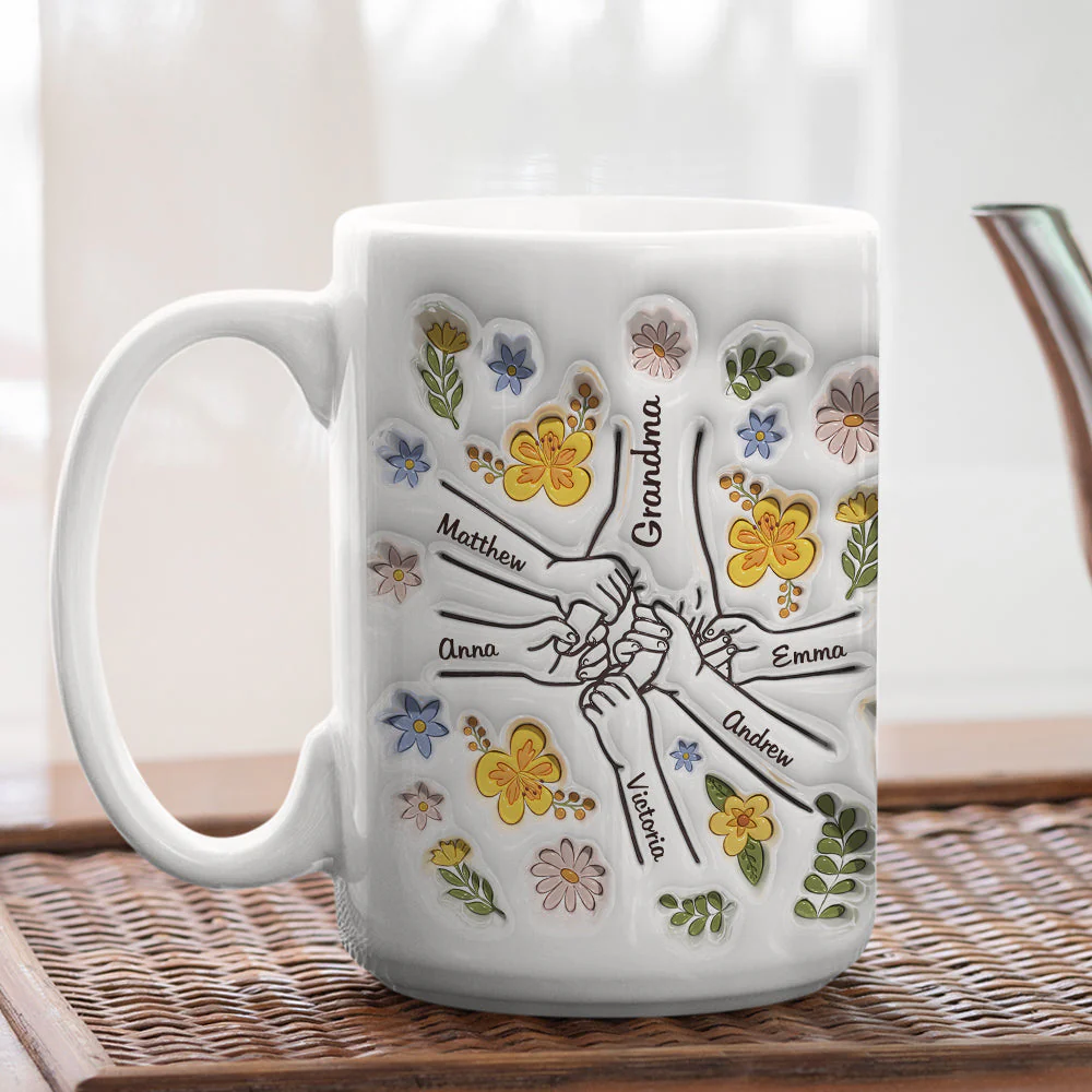 Hand In Hand, Also Heart In Heart - Personalized Custom 3D Inflated Effect Mug - Image 4