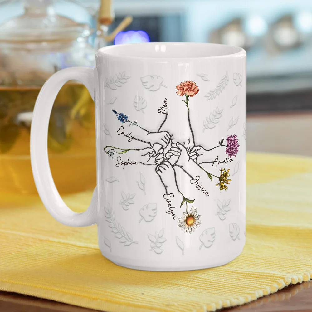 Hand In Hand, Heart In Heart - Personalized Custom 3D Inflated Effect Mug - Image 4
