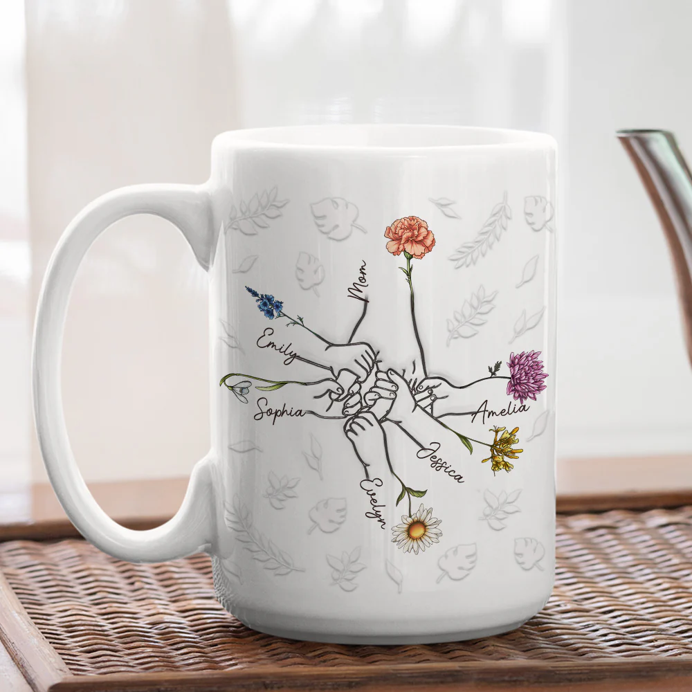 Hand In Hand, Heart In Heart - Personalized Custom 3D Inflated Effect Mug - Image 5