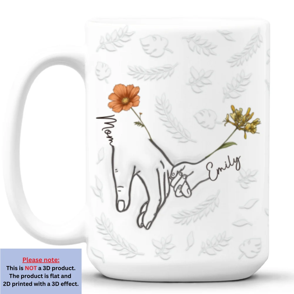 Hand In Hand, Heart In Heart - Personalized Custom 3D Inflated Effect Mug - Image 7