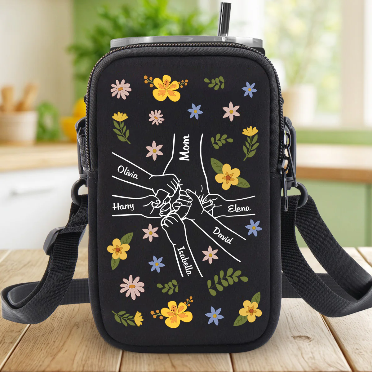 Hand In Hand - Personalized Custom Water Bottle Carrier Bag - Image 5