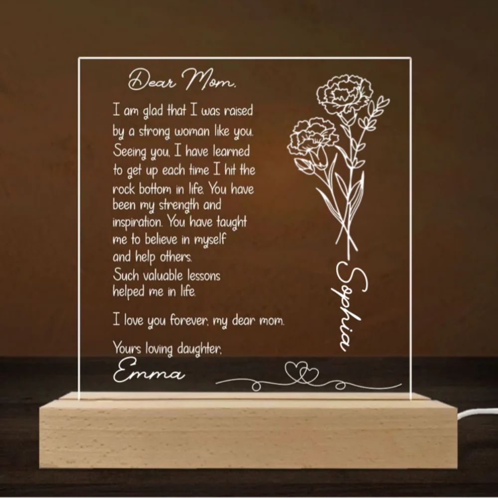 Hand Written Letter Gift For Mom - Personalized Custom LED Light - Image 5
