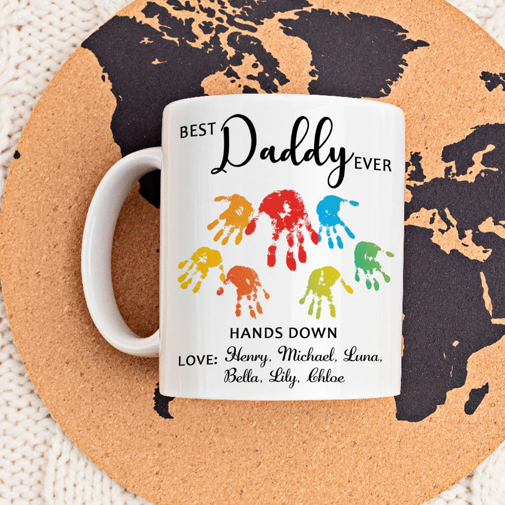 Hands Down Best Dad Ever - Personalized Custom Coffee Mug - Image 4