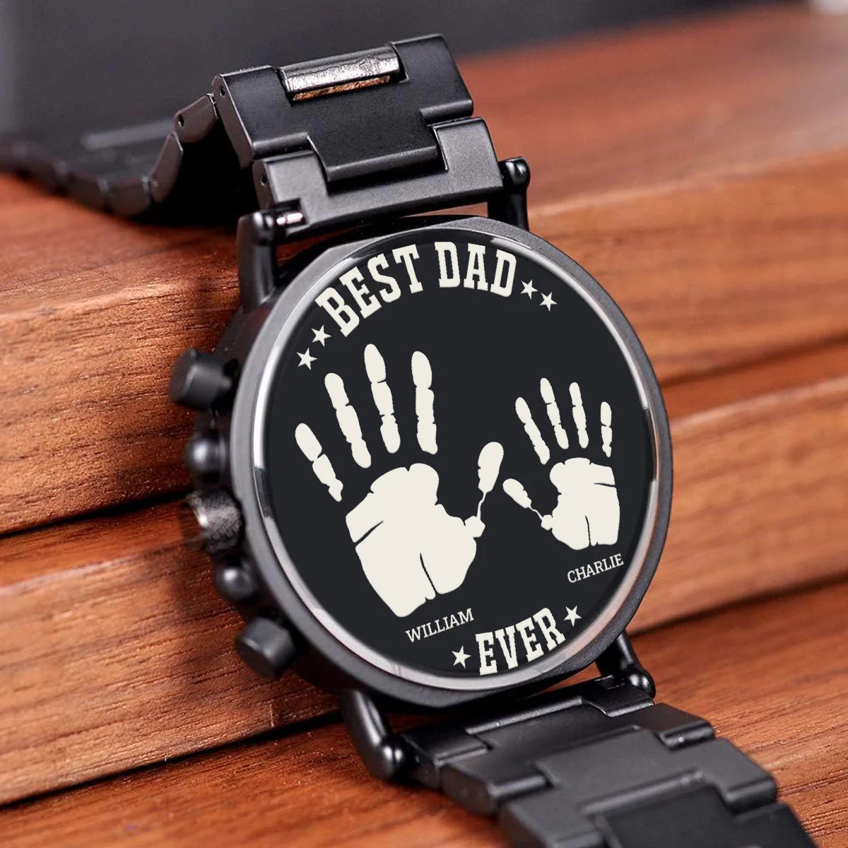 Hands Down Best Dad Ever - WATCH GQ026 - Personalized Engraved Wooden Watches GQ026 - Image 3