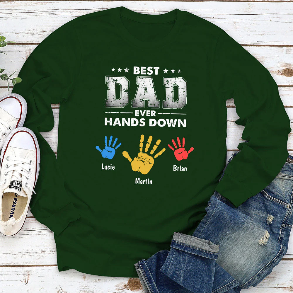 Hands Down - Personalized Custom Long Sleeve T-shirt - Image 2