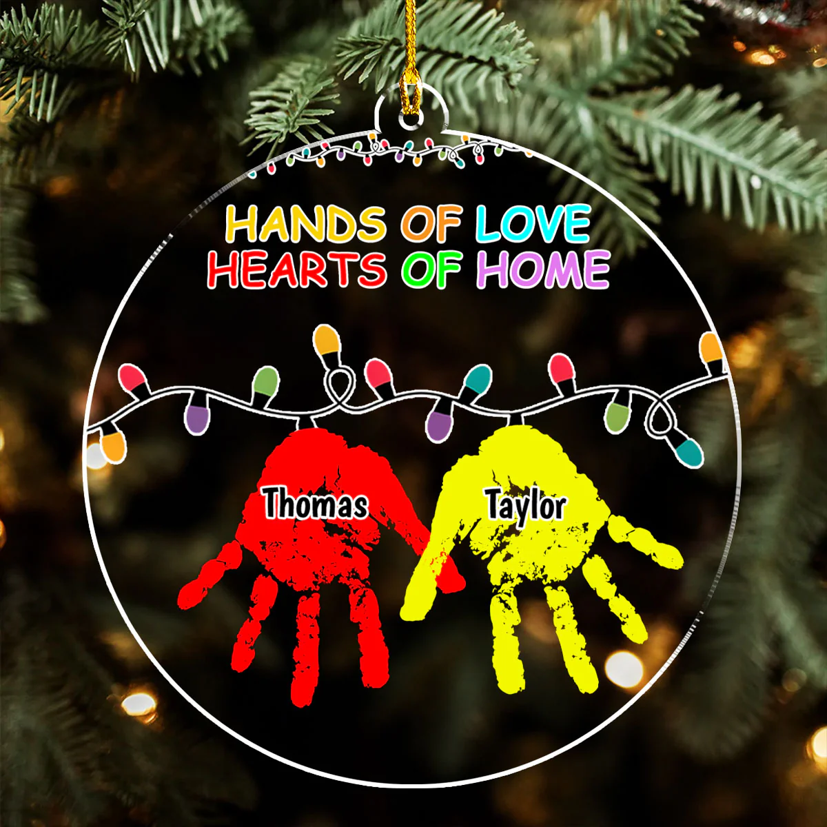 Hands Of Love - Personalized Custom Acrylic Ornament - Image 4