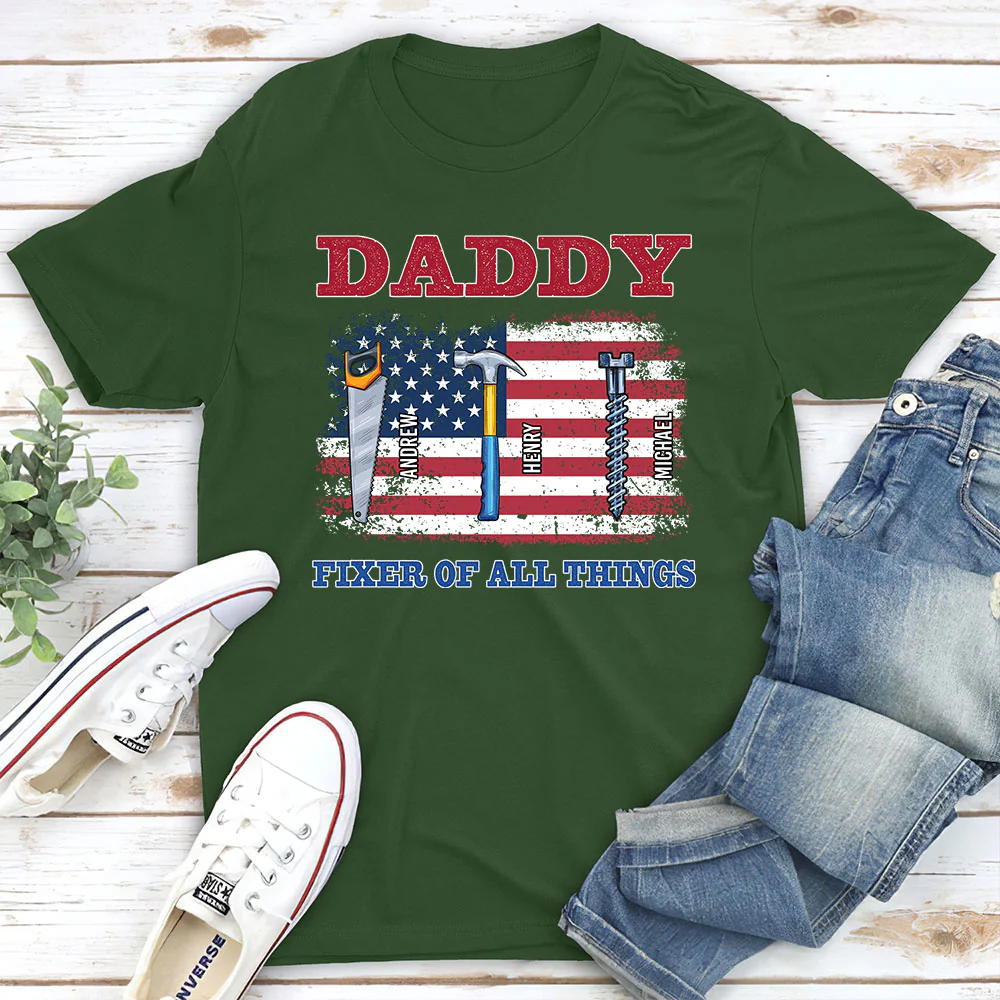 Handy Dad Hero At Home - Personalized Custom Shirt - Image 4