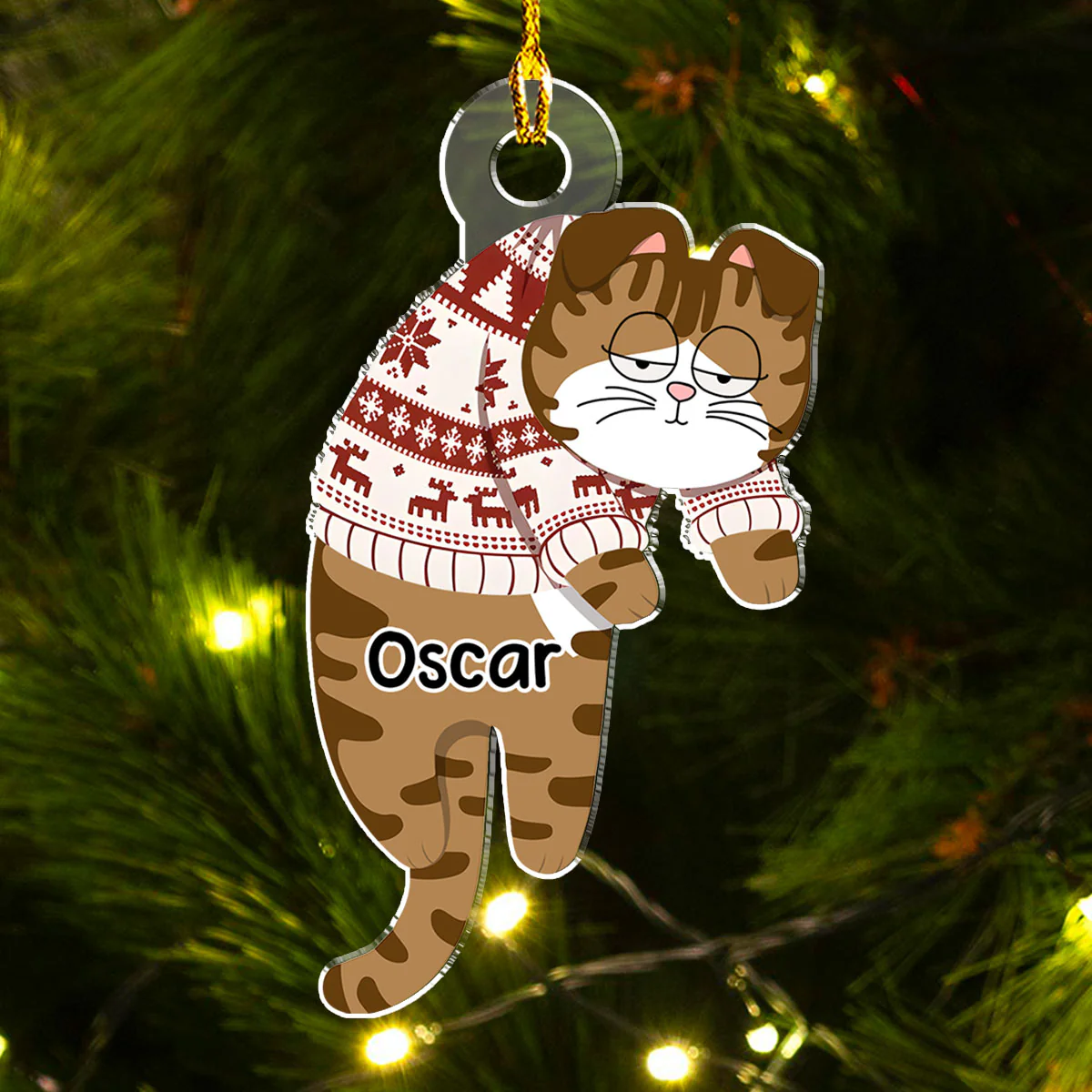 Hanging Cats - Personalized Custom Acrylic Ornament - Image 3
