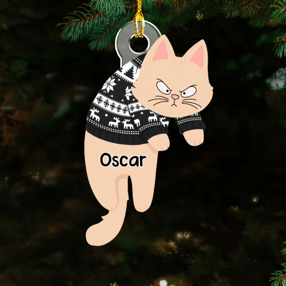 Hanging Cats - Personalized Custom Acrylic Ornament - Image 5