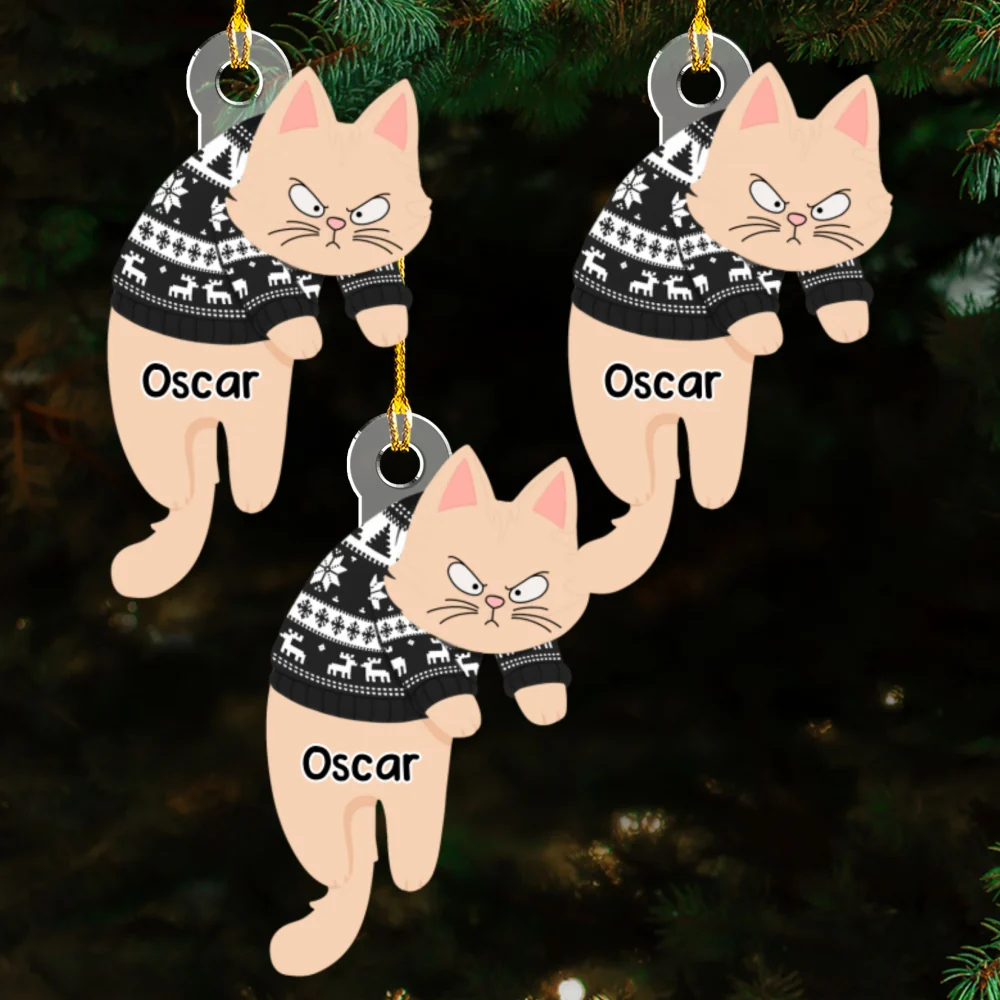 Hanging Cats - Personalized Custom Acrylic Ornament - Image 7