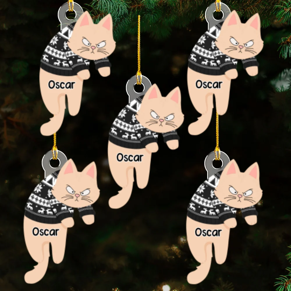 Hanging Cats - Personalized Custom Acrylic Ornament - Image 9