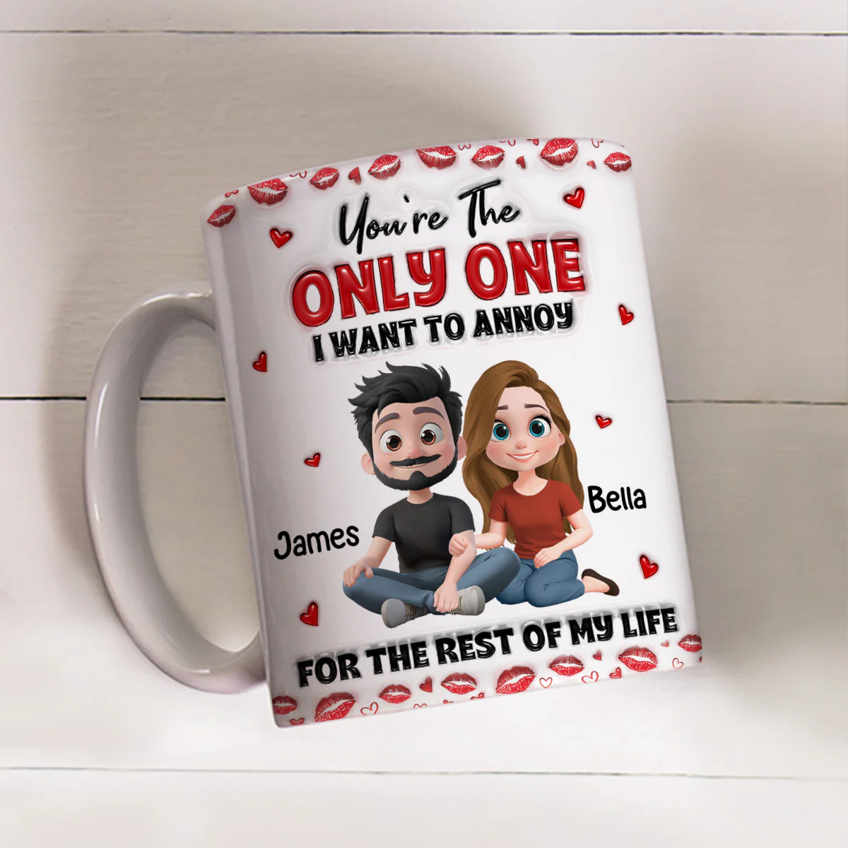 Happily Annoying You - Personalized Custom 3D Inflated Effect Mug - Image 2