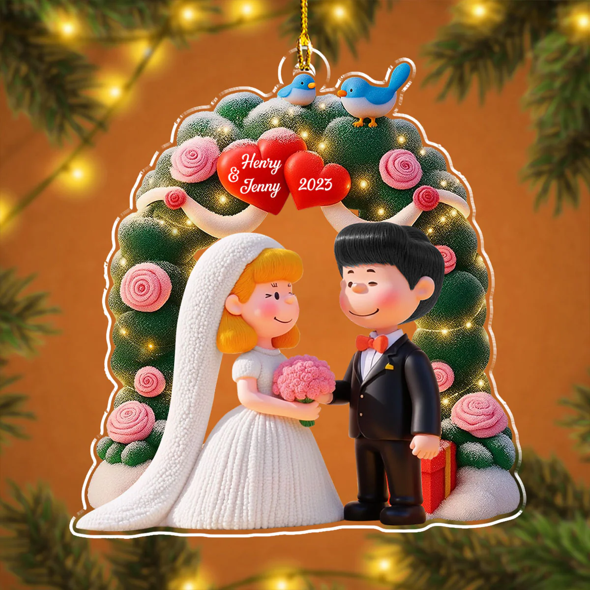Happily Ever After - Personalized Custom Acrylic Ornament - Image 4