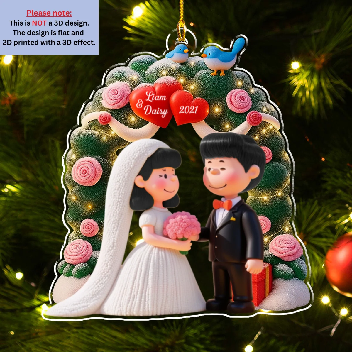 Happily Ever After - Personalized Custom Acrylic Ornament - Image 6