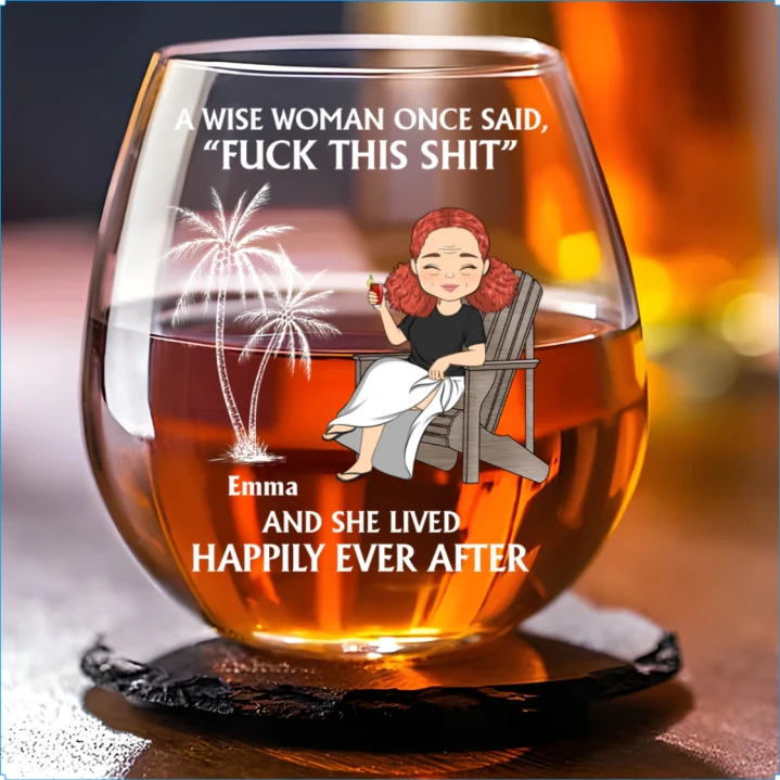 Happily Ever After - Personalized Custom Wine Glass - Image 5