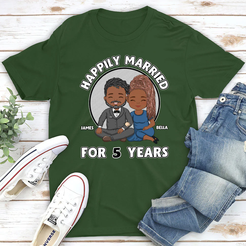 Happily Married - Personalized Custom Classic T-shirt - Image 3