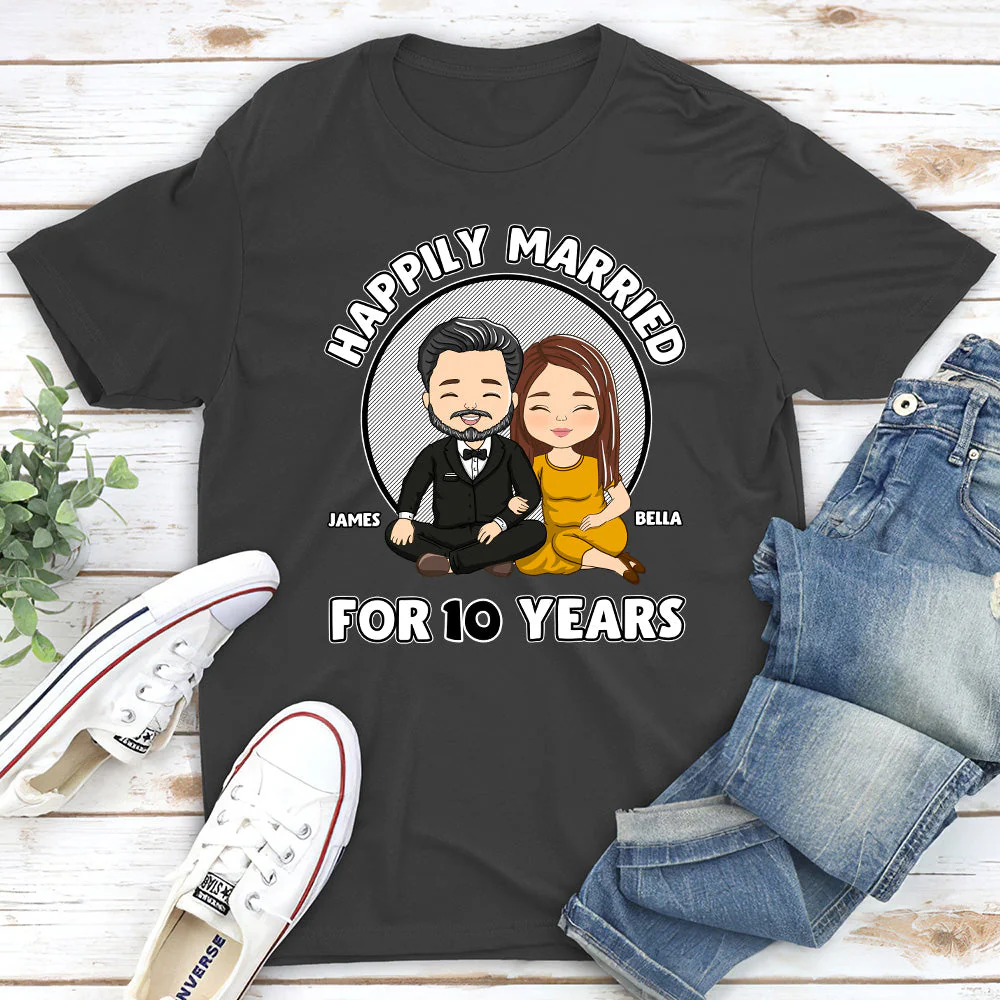 Happily Married - Personalized Custom Classic T-shirt - Image 4