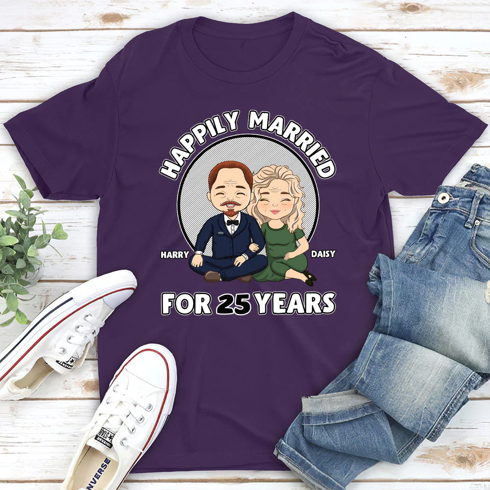 Happily Married - Personalized Custom Classic T-shirt - Image 5