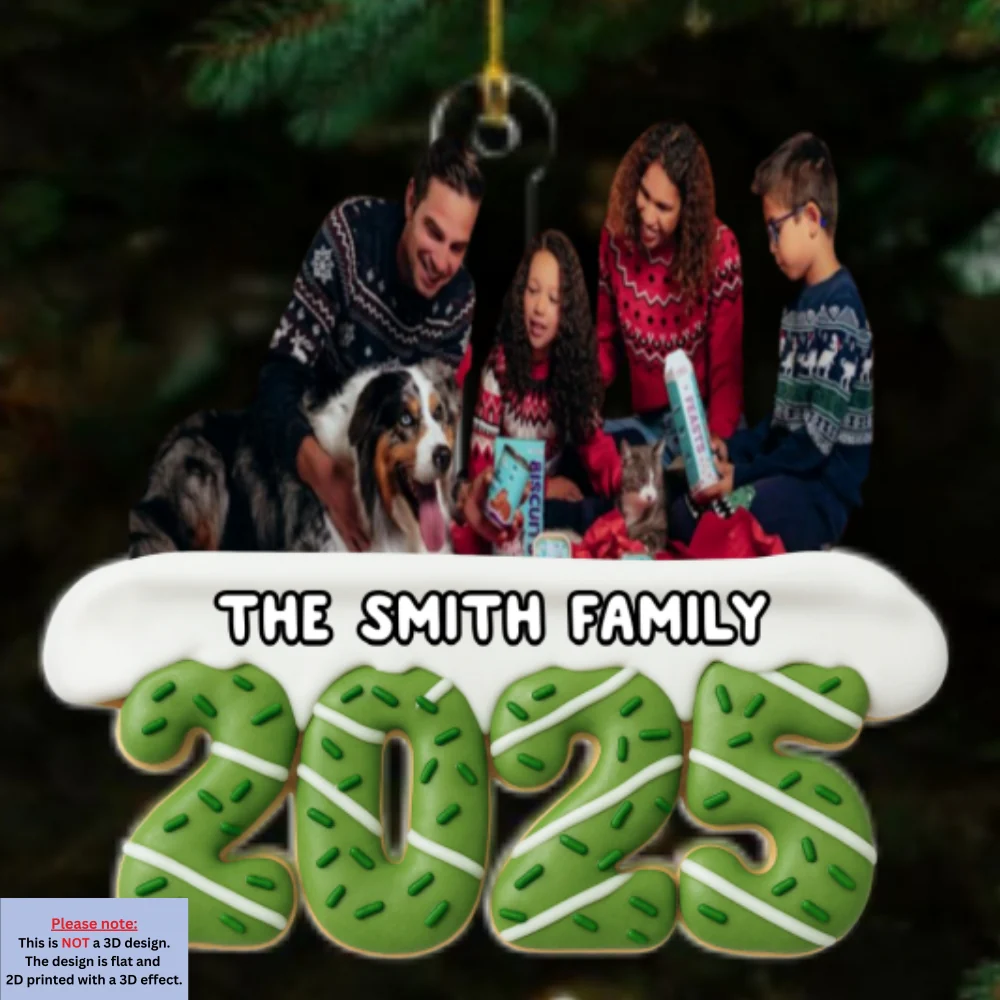 Happiness Baked Into Every Holiday Moment Photo - Personalized Custom Acrylic Ornament - Image 3
