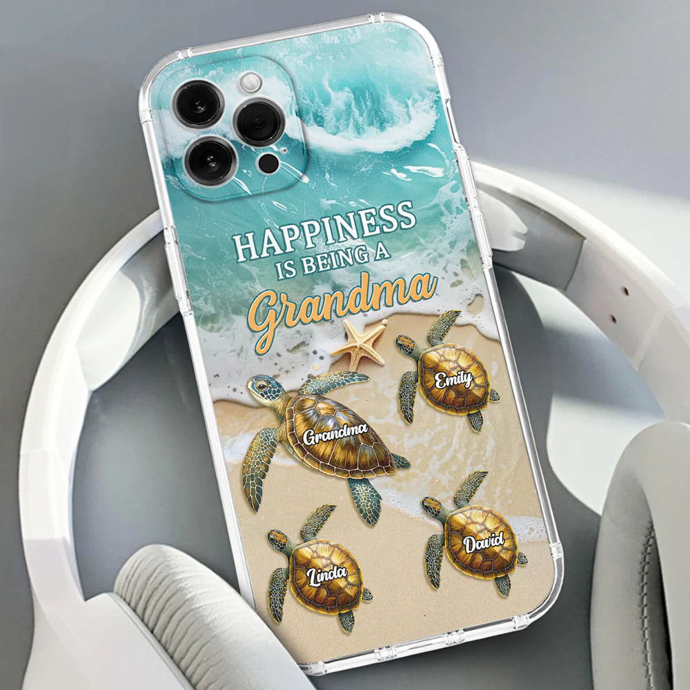 Happiness Is Being A Grandma - Personalized Custom Phone Case - Image 2