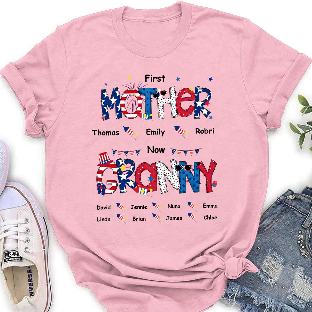 Happiness Is Being A Mom - Personalized Custom Women's T-shirt - Image 3