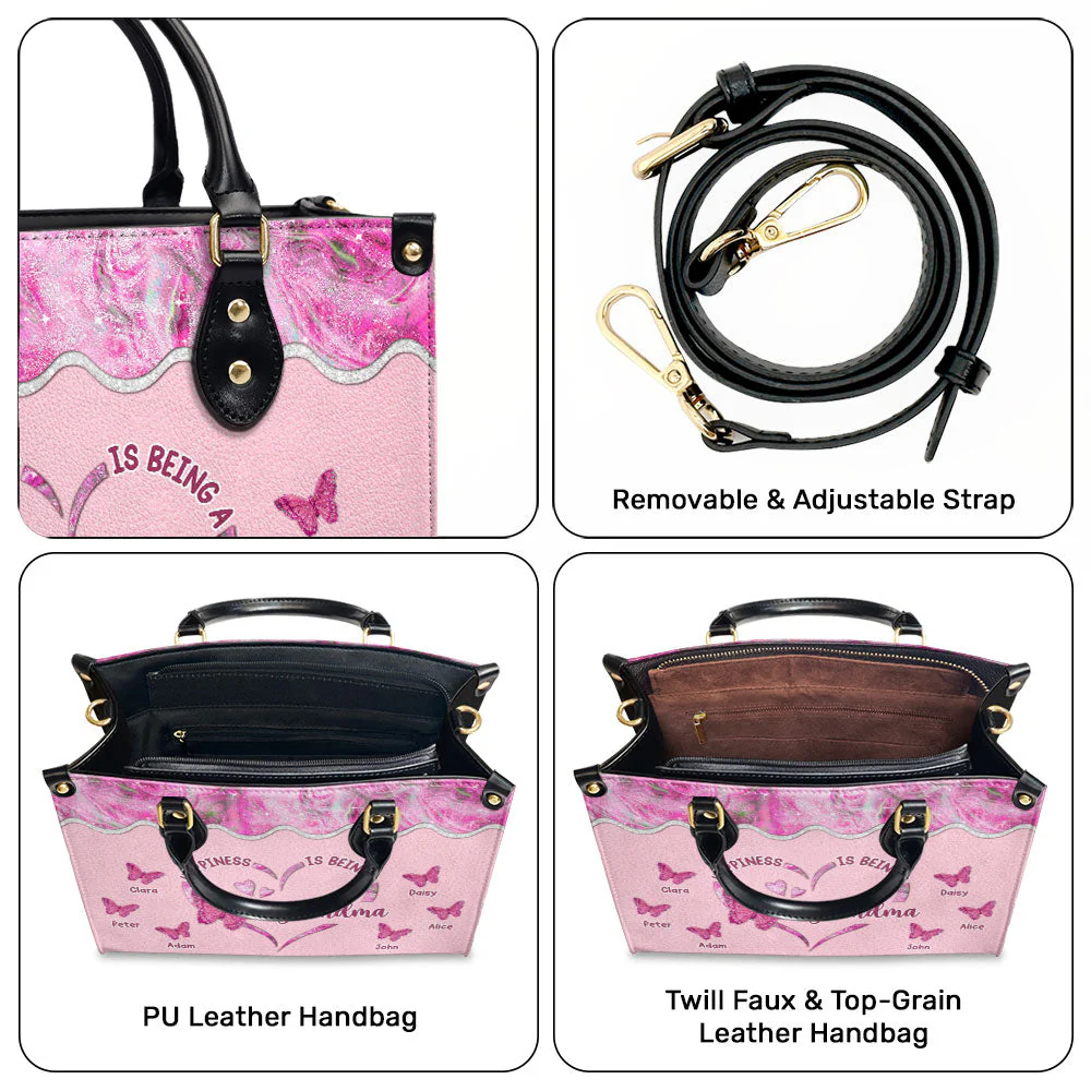 Happiness Is Being - Personalized Custom Leather Bag - Image 9