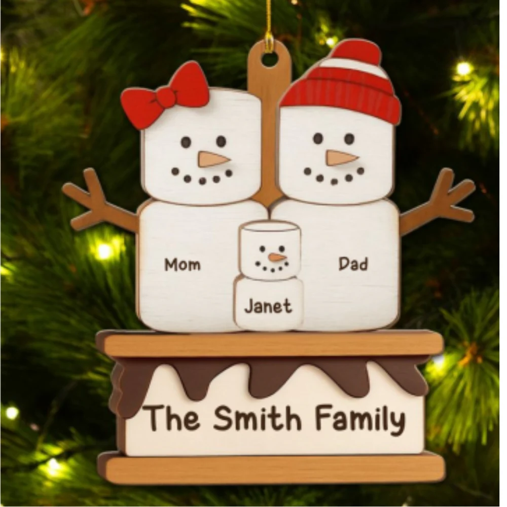 Happiness Melts With Every Bite - Personalized Custom 3D Effect Wood Ornament - Image 5