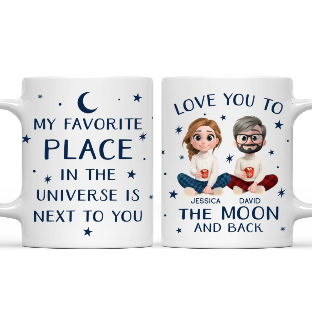Happiness Starts By Your Side - Personalized Custom Coffee Mug - Image 7