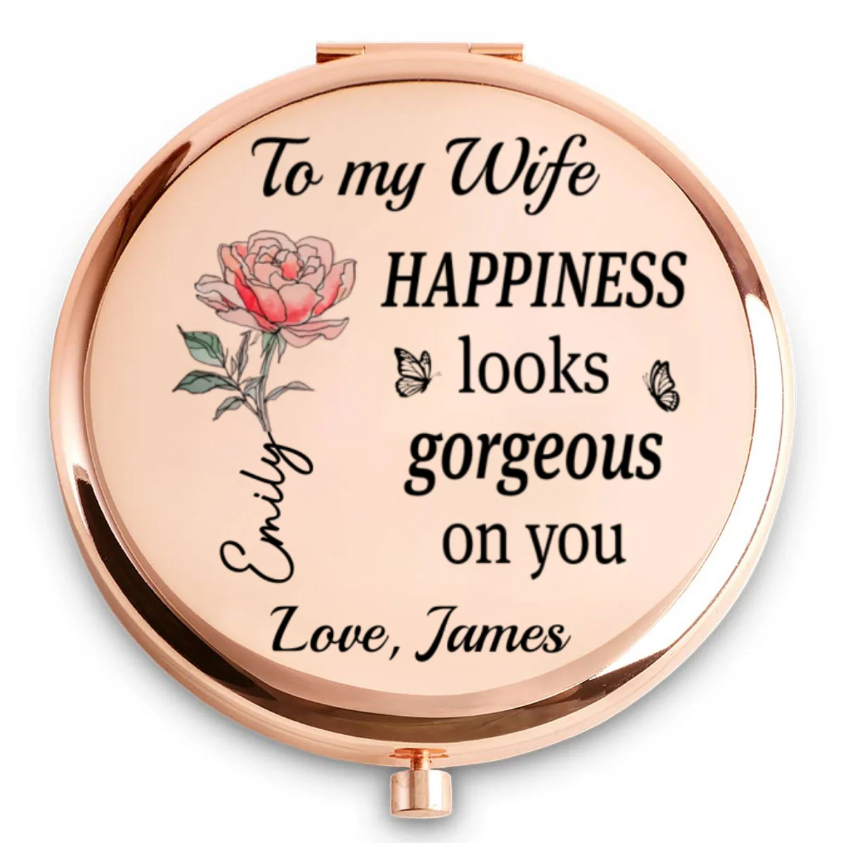 Happiness Suits You Perfectly - Personalized Custom Compact Mirror - Image 5