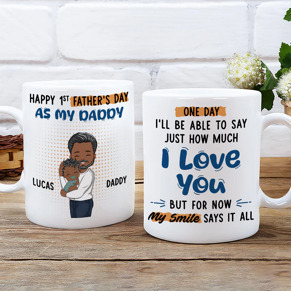 Happy 1st Fathers Day - Personalized Custom Coffee Mug - Image 2