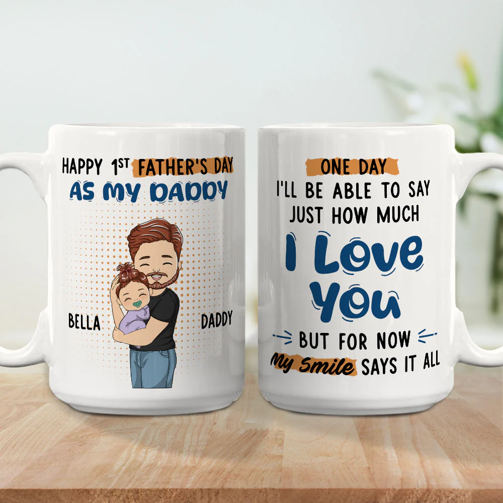 Happy 1st Fathers Day - Personalized Custom Coffee Mug - Image 3