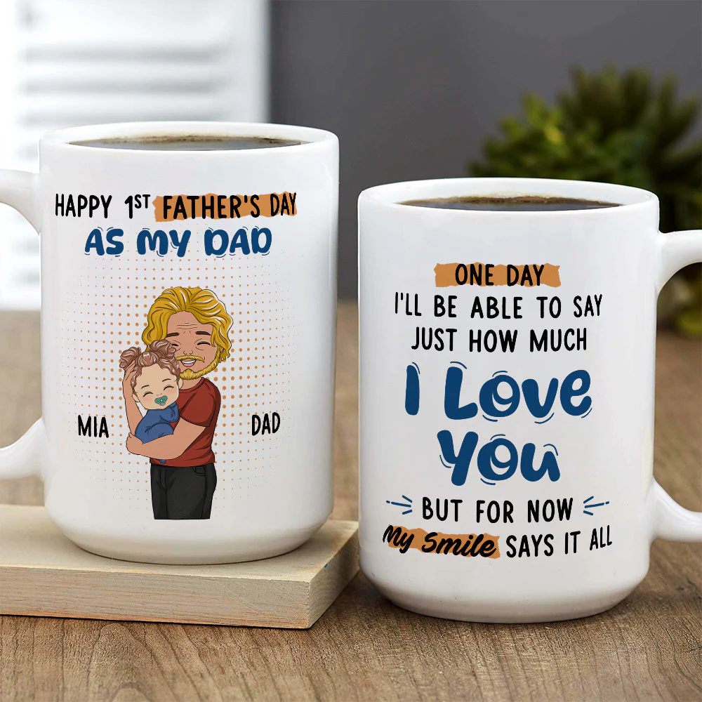Happy 1st Fathers Day - Personalized Custom Coffee Mug - Image 4