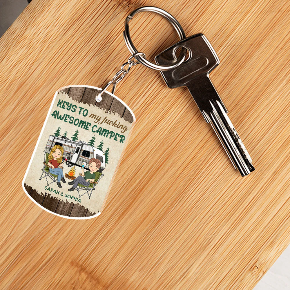 Happy Campers - Personalized Custom Acrylic Keychain - Image 3