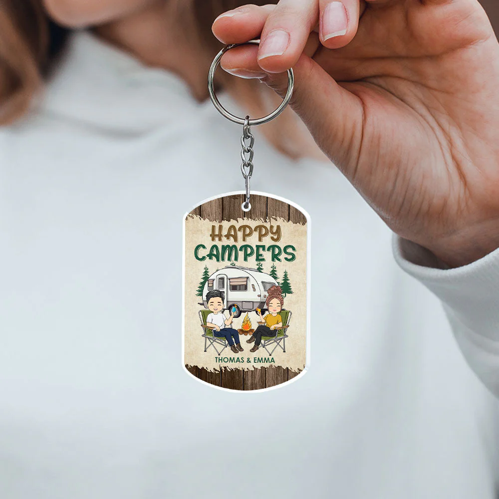 Happy Campers - Personalized Custom Acrylic Keychain - Image 4