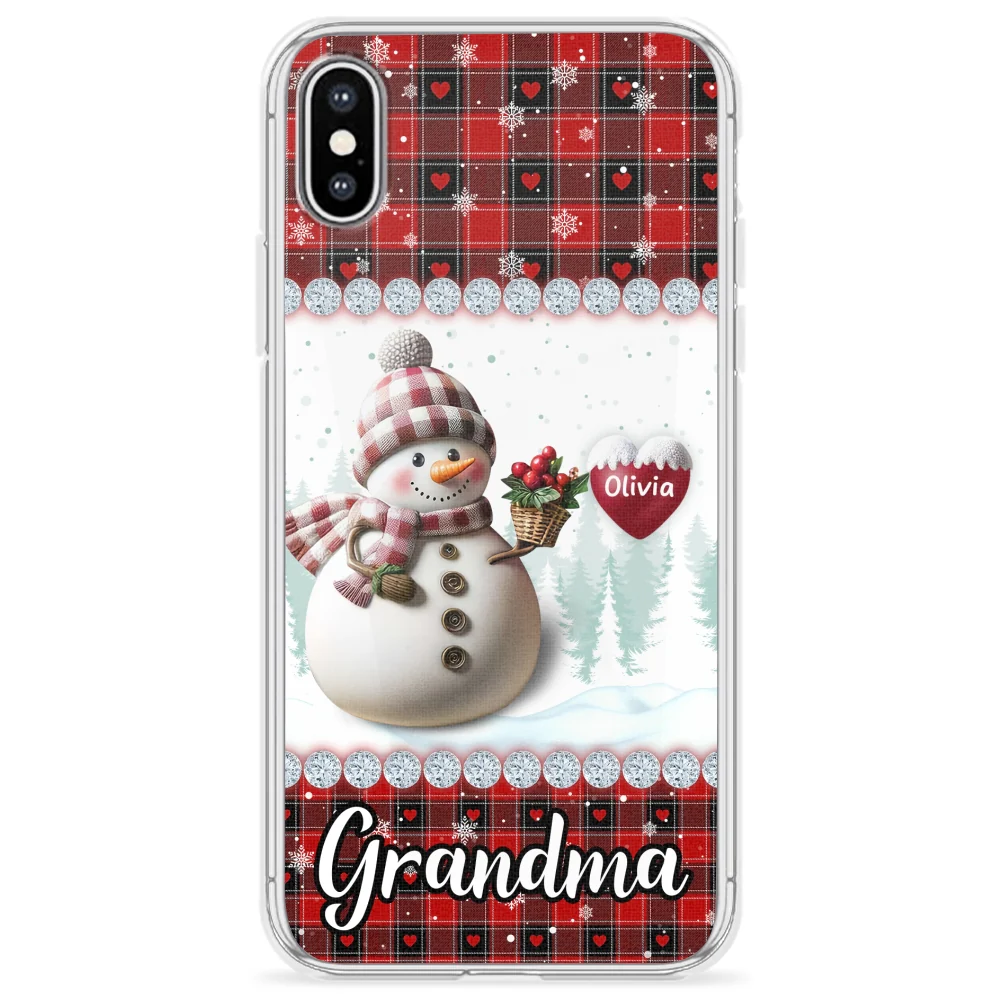 Happy Christmas Snowman Grandma - Personalized Custom Phone Case - Image 25
