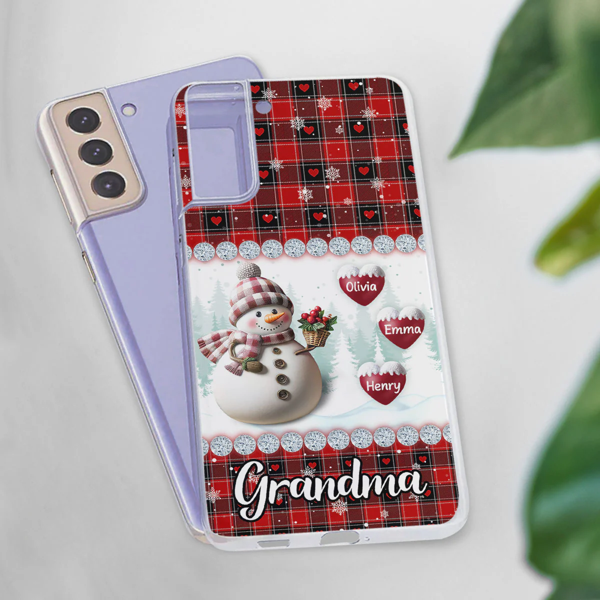 Happy Christmas Snowman Grandma - Personalized Custom Phone Case - Image 26