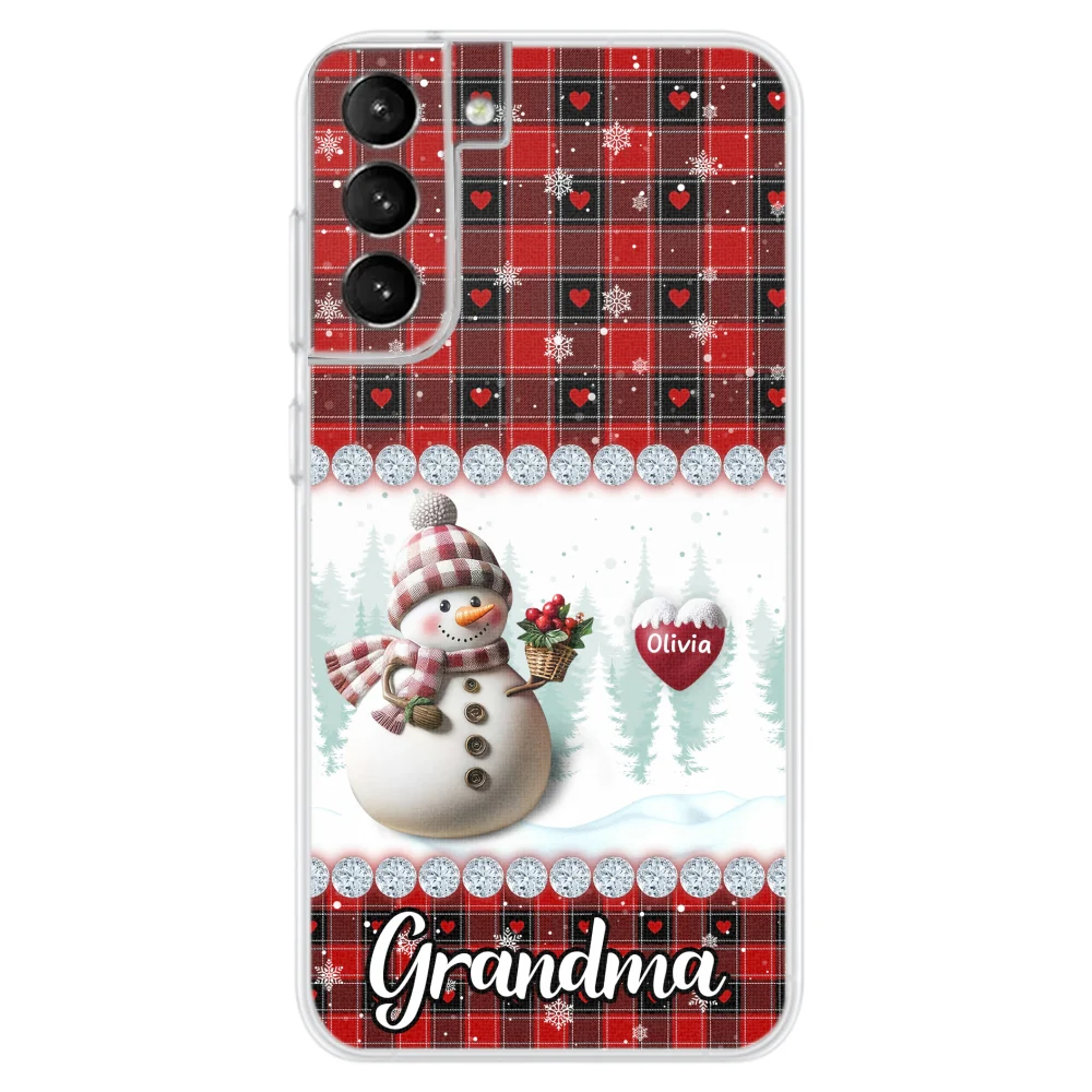 Happy Christmas Snowman Grandma - Personalized Custom Phone Case - Image 27