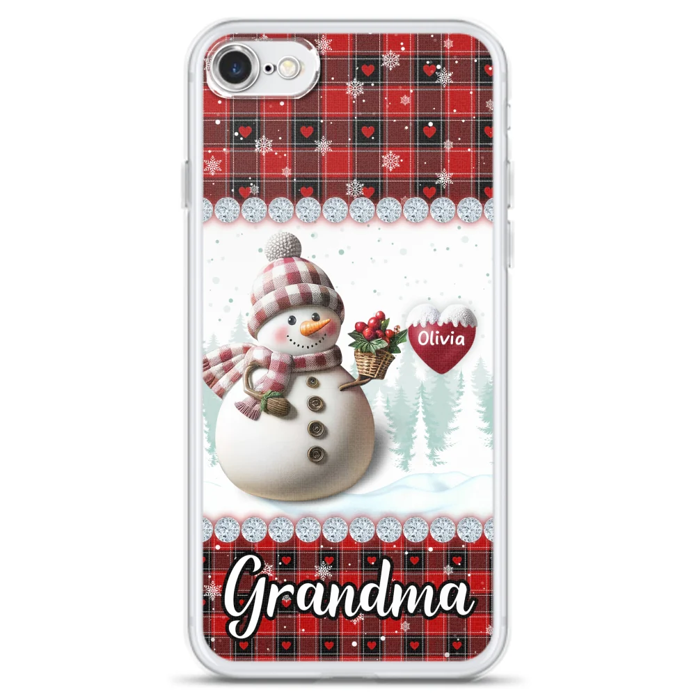 Happy Christmas Snowman Grandma - Personalized Custom Phone Case - Image 6