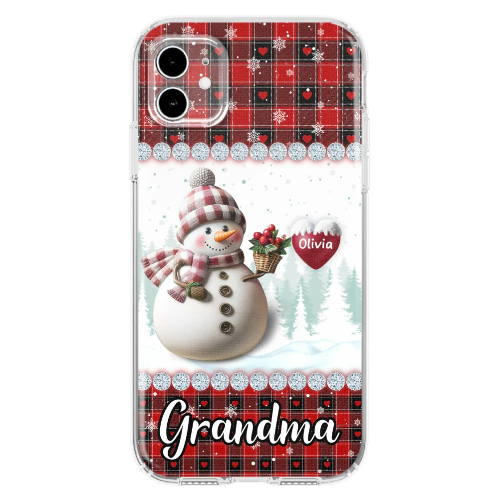 Happy Christmas Snowman Grandma - Personalized Custom Phone Case - Image 8