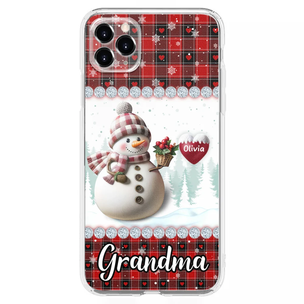 Happy Christmas Snowman Grandma - Personalized Custom Phone Case - Image 9